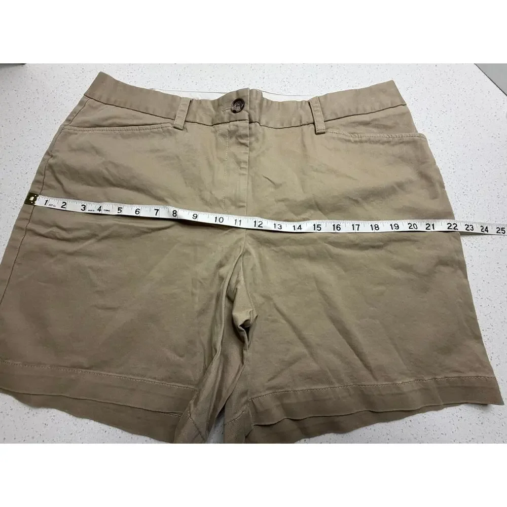 Lands' End Shorts Size 14 Light Beige Khaki Fit 2 Women's Casual Modern Uniform